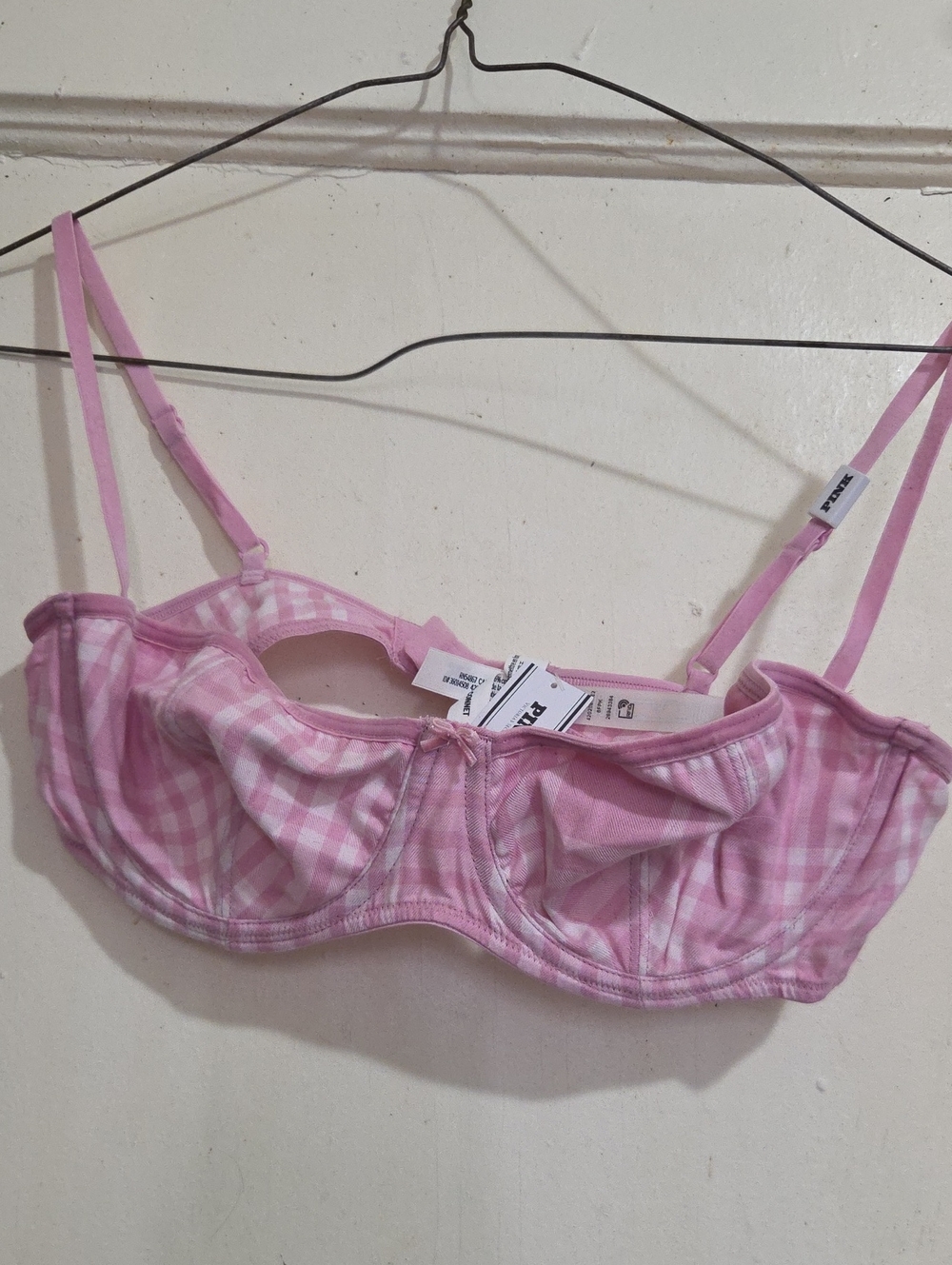 PINK Victoria's Secret Pink Gingham Underwire Bralette